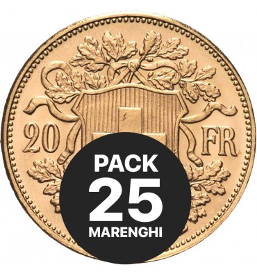 Pack da 25 Marenghi oro (anni e paesi misti)
