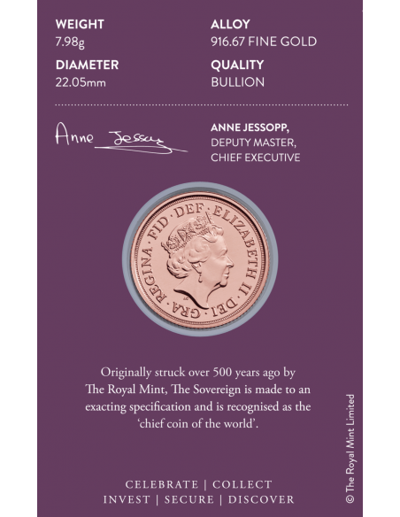 Sterlina oro 2022 Platinum Jubilee in blister (FIOR DI CONIO)