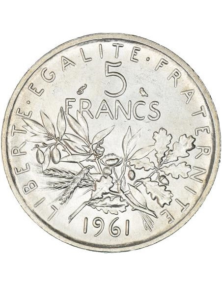 5 Franchi argento Semeuse (Seminatrice)