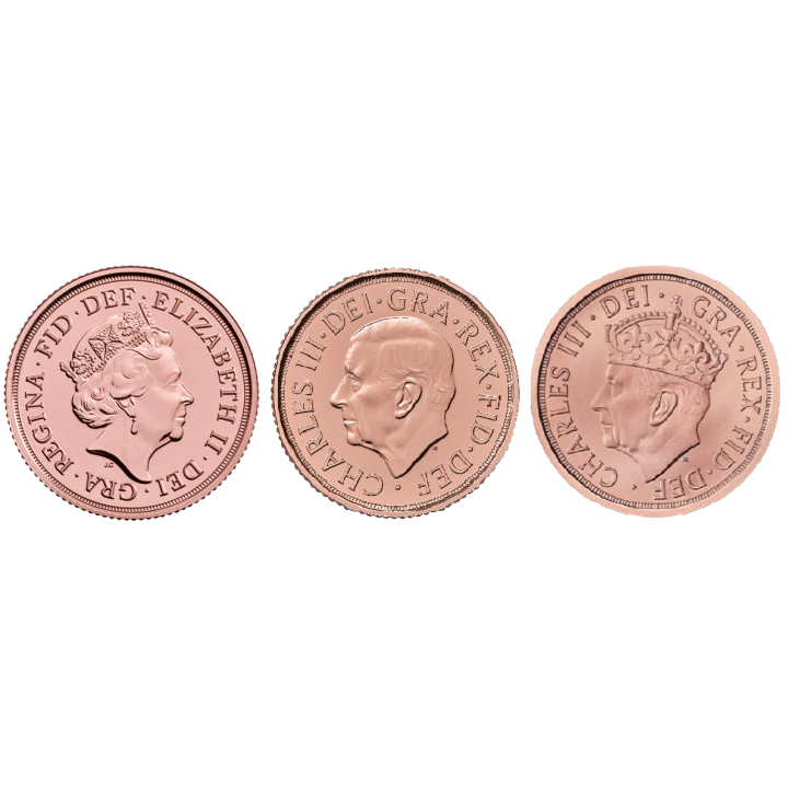 Cofanetto Sterline Regina Elisabetta II + Carlo III + Re Carlo III