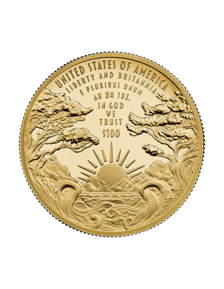 100 Dollari oro Liberty & Britannia 2024 PROOF