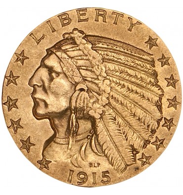 5 Dollari d'oro Testa Indiano