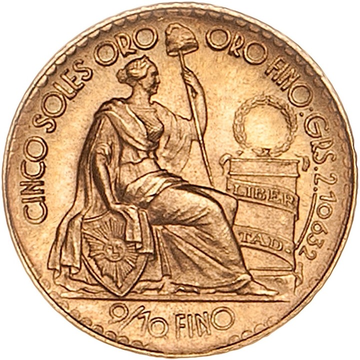 Perù 5 Soles oro